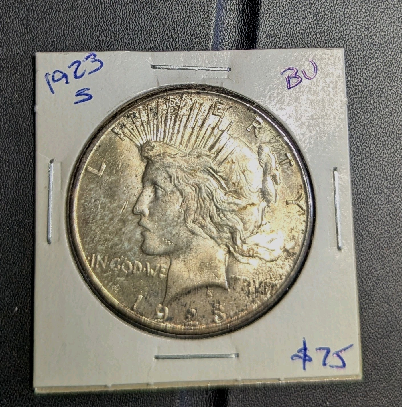 1923-S Peace Silver Dollar High Grade BU MS Great Luster Crusty Tone