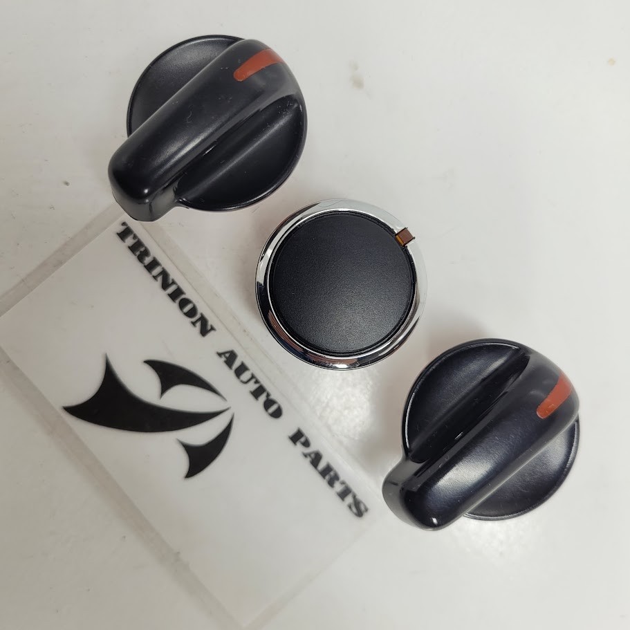 2015-2018 Nissan Versa Note AC Heater Knob Black and Orange Set of 3 OEM