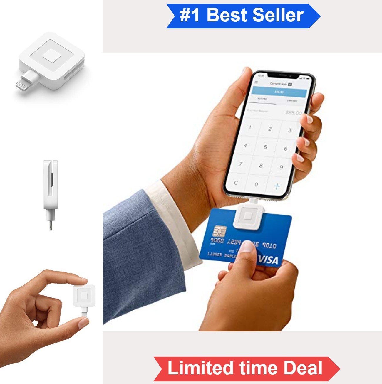 Magstripe Credit Card Reader Lightning Connector for iOS Smartphone POS