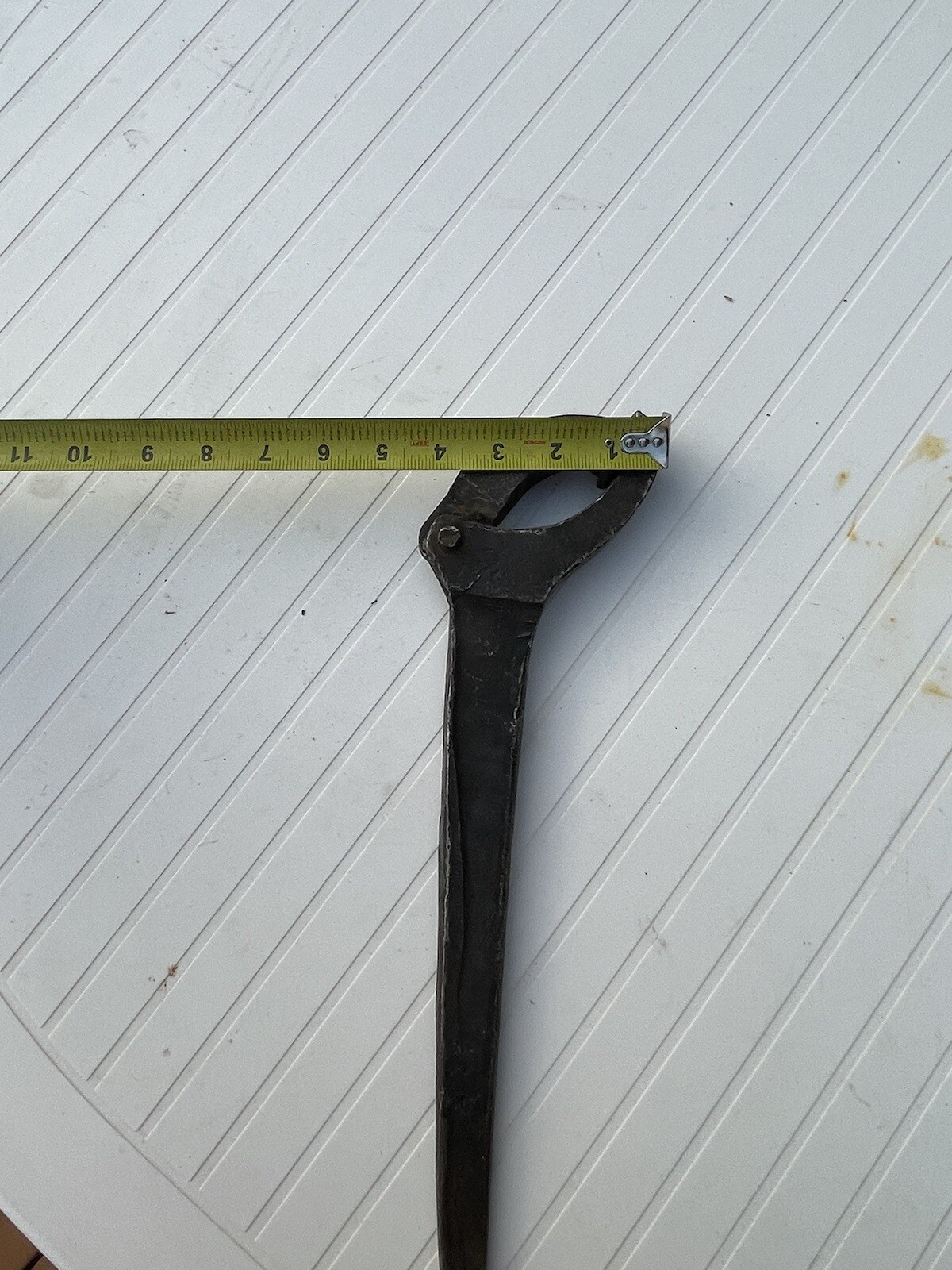 Antique Hand Forged Tools 15” Adjustable Hook Spanner Wrench Steampunk.