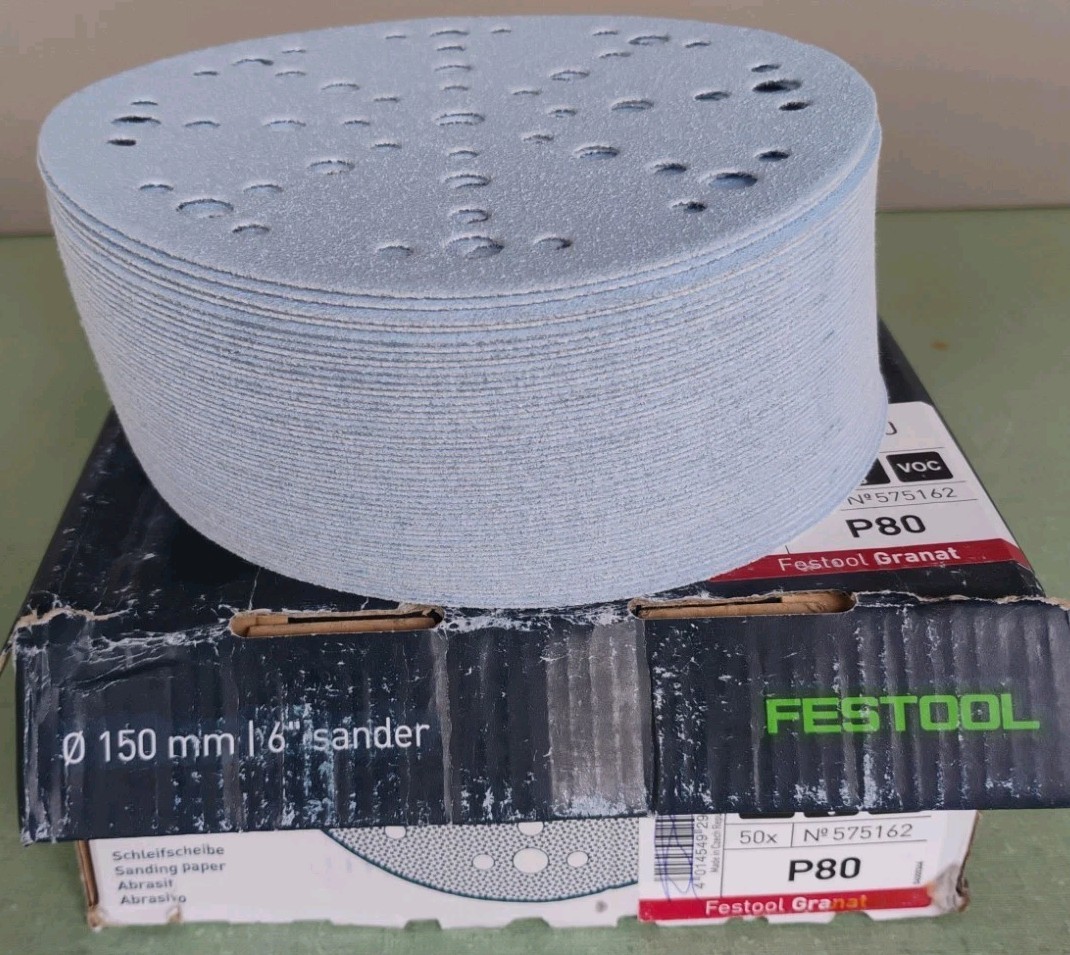 Festool 575162 80 Grit Granat for 6" Sander 50-pc Damaged Box