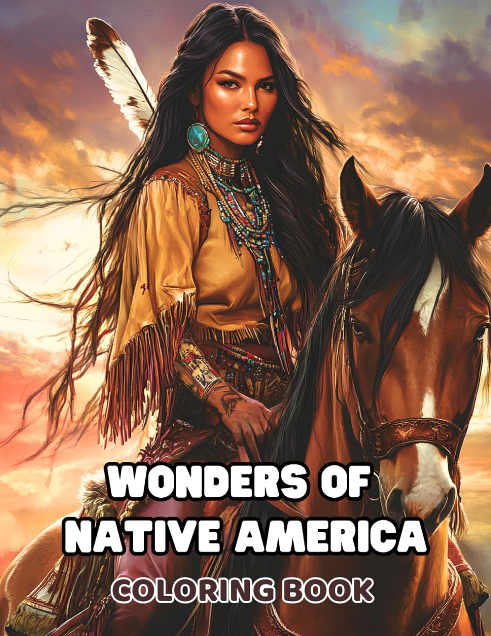 Wonders of Native America: Coloring Book for Relaxation for Adults, Teens and Ki