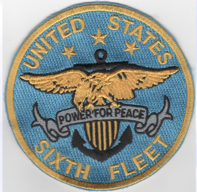 4" NAVY SIXTH FLEET EMBROIDERED PATCH