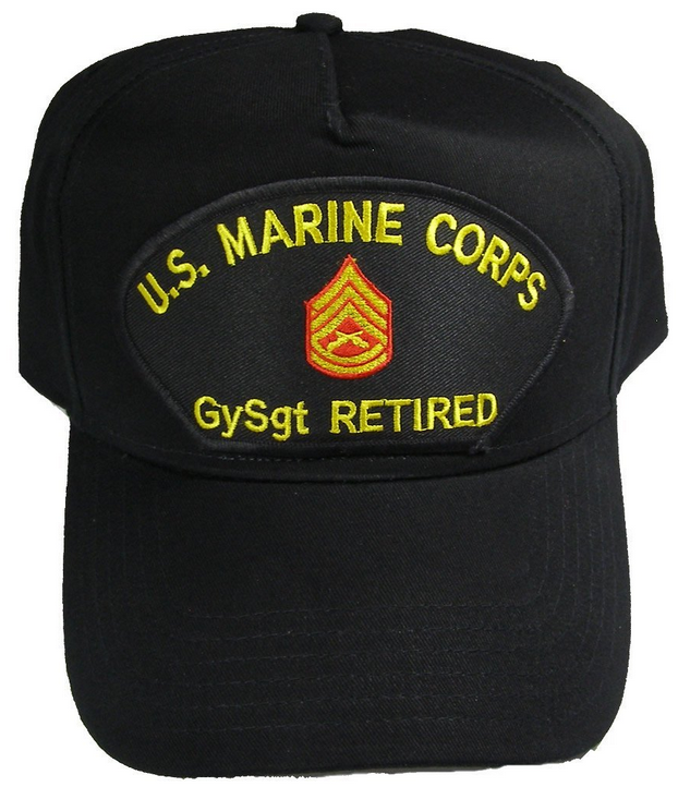 USMC MARINE CORPS GYSGT GUNNERY SERGEANT GUNNY E-7 RETIRED HAT CAP SEMPER FI
