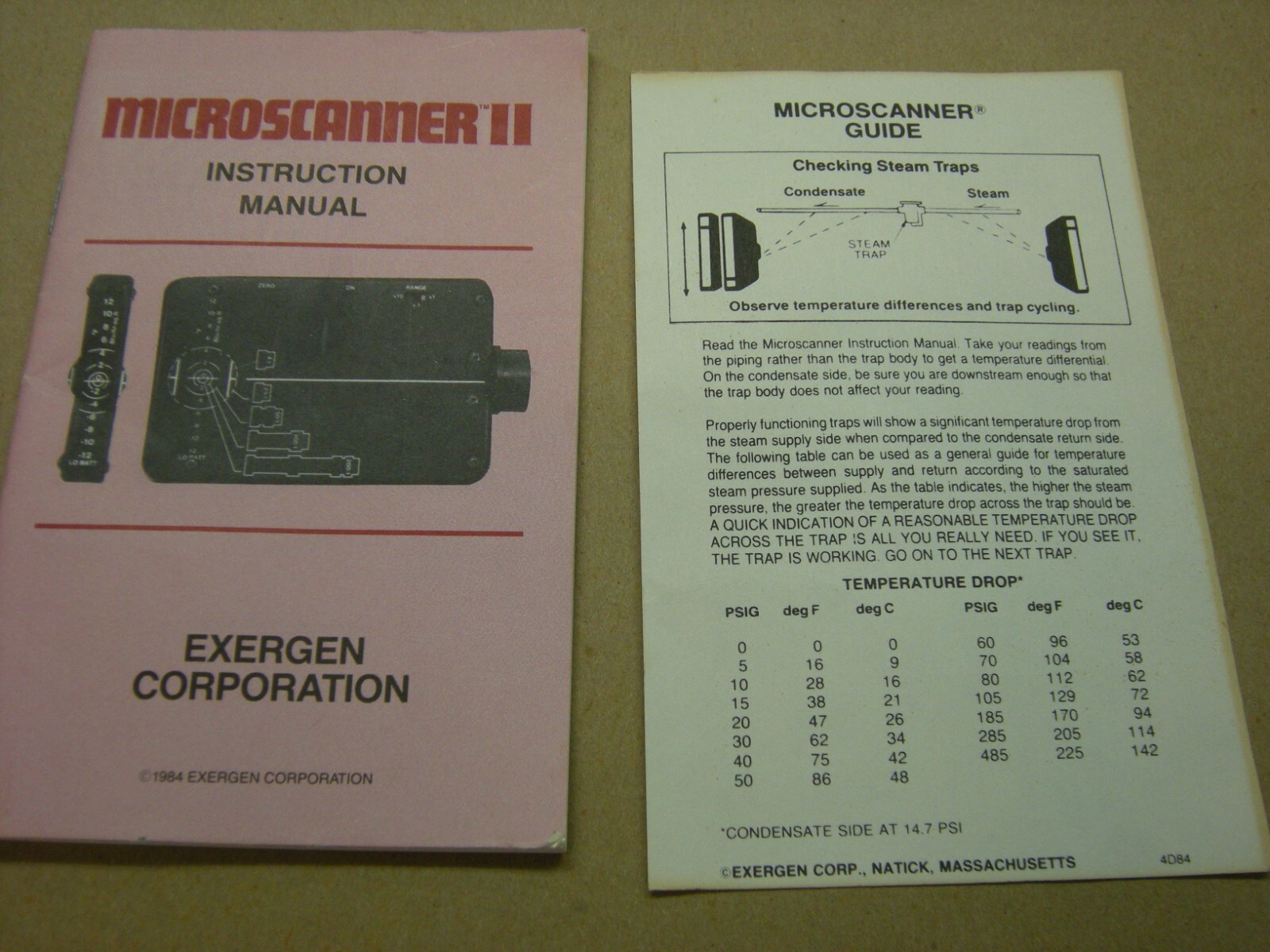 Vintage Exergen Microscanner II Handheld Infrared Thermometer w/Instructions