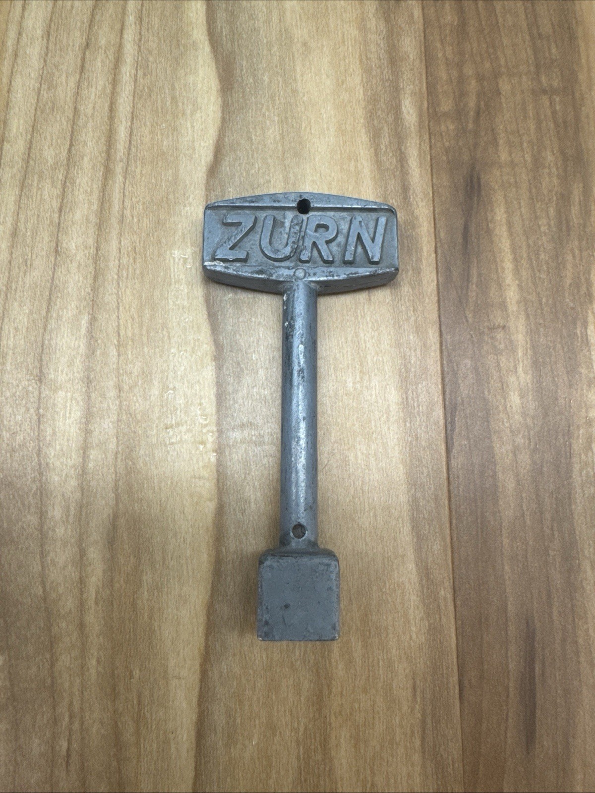 Vintage ZURN Water Hydrant Spigot Key 3/8" Square Aluminum Tool Nice Condition