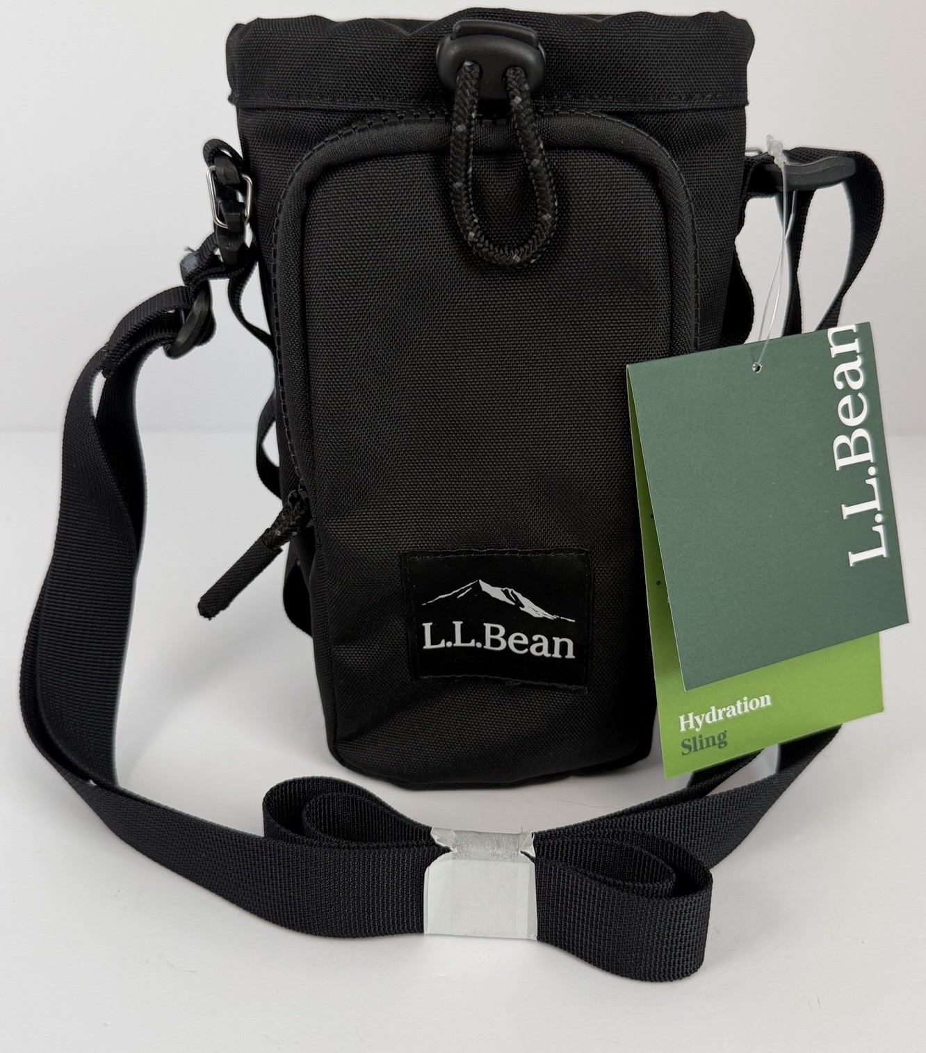 L.L.Bean Hydration Sling Black Water Bottle Holder Crossbody NWT