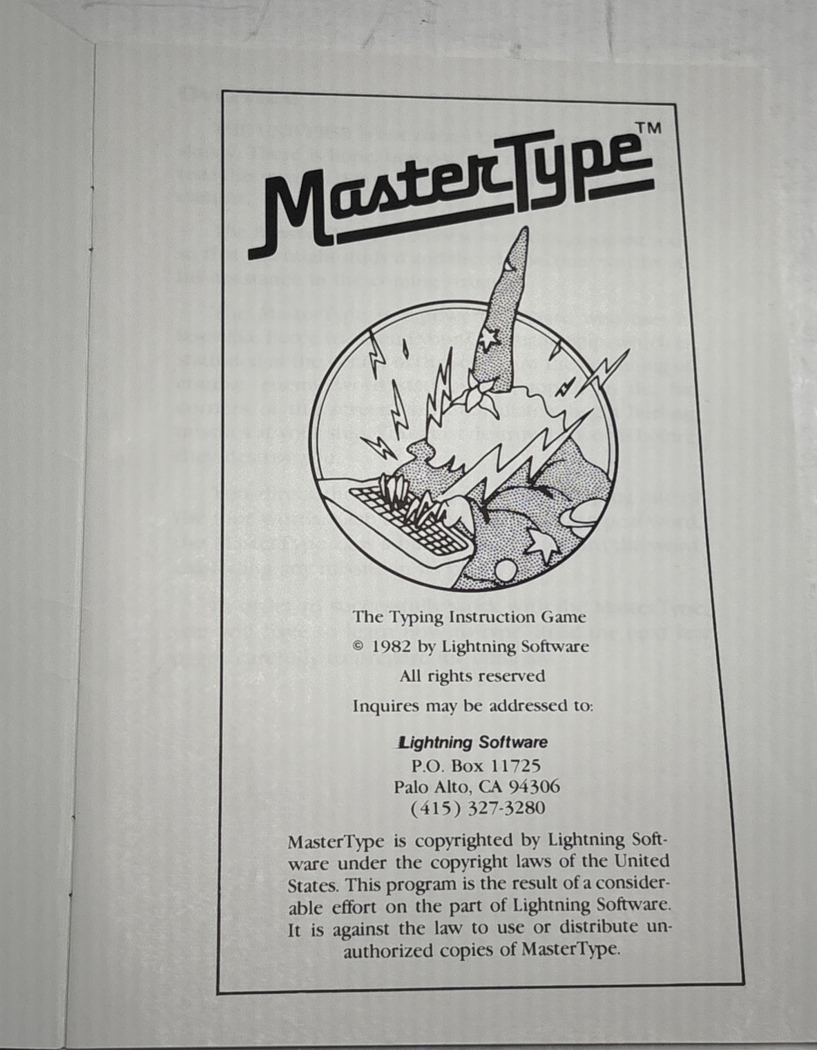 Master Type Book Hi Res Lightning Software Typing Instruction Game Bruce Zweig