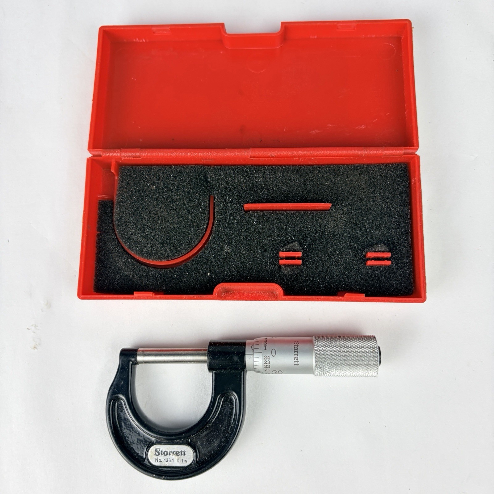 STARRETT No. 436.1 Outside Micrometer 0 to 1" Made in USA Lightly Used