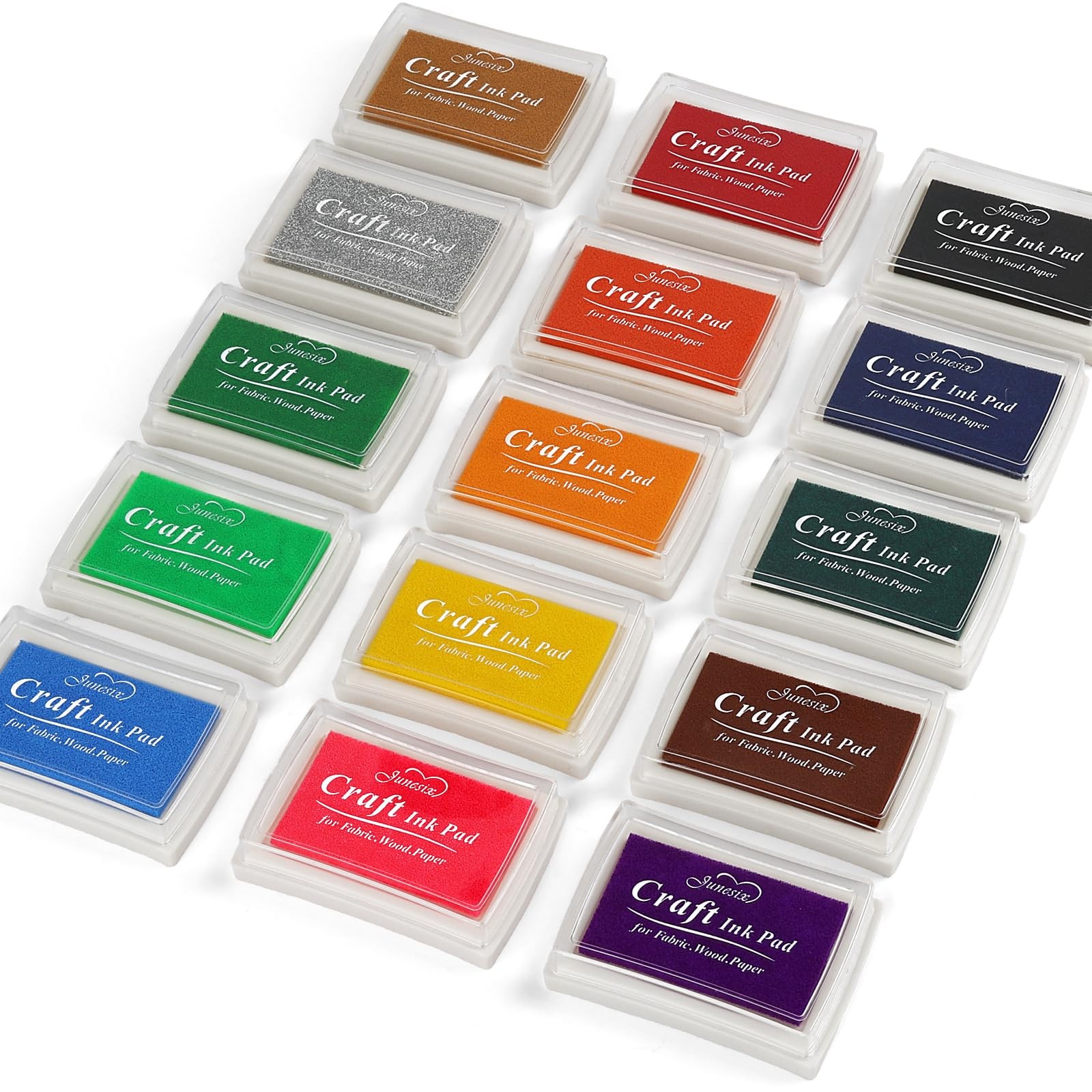 15 Colors Craft Ink Pads Washable Finger Stamp Pad For DIY Crafting Supplies