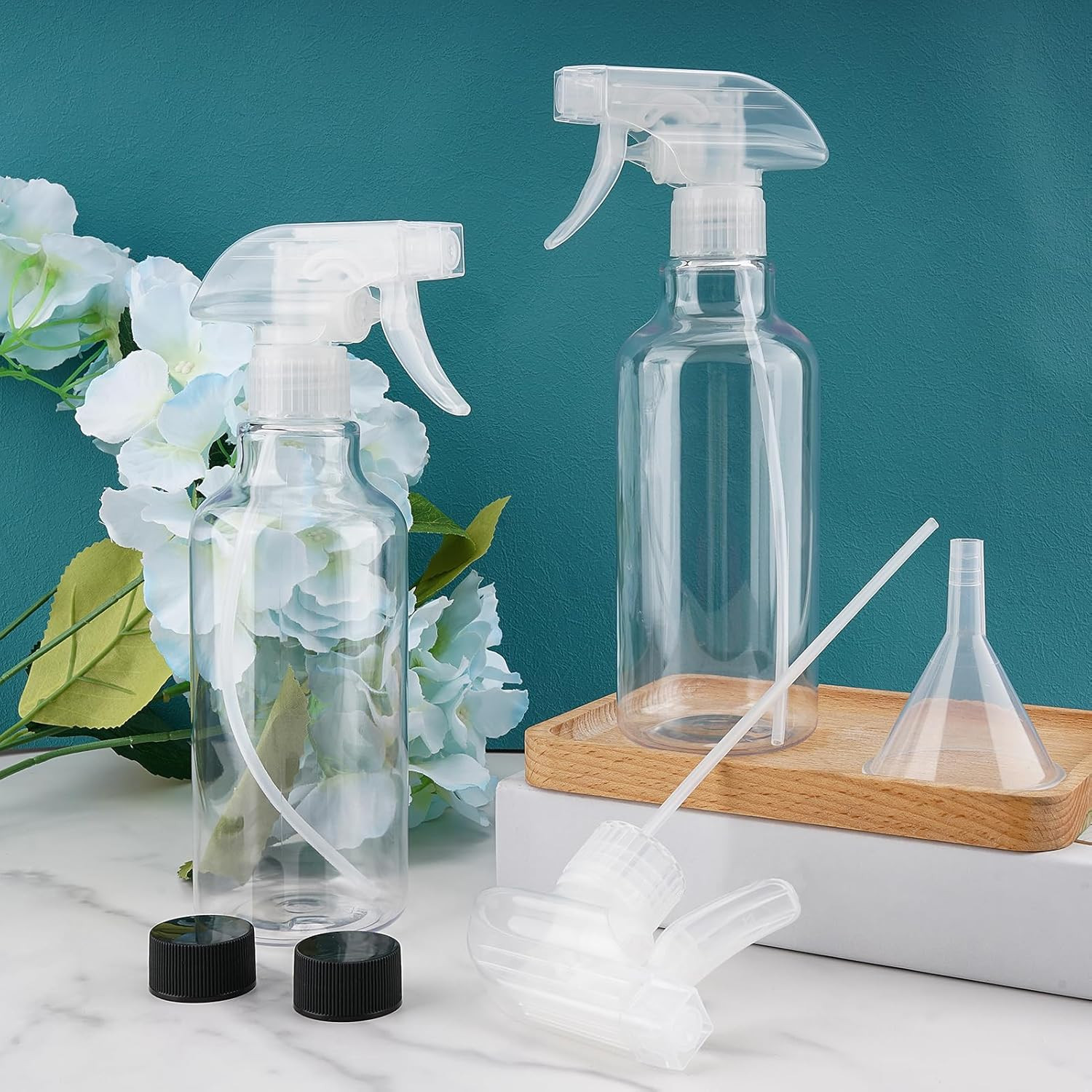 2 Pz Botellas Spray Plastico 500ml Reutilizables Niebla o Chorro Limpieza Claras