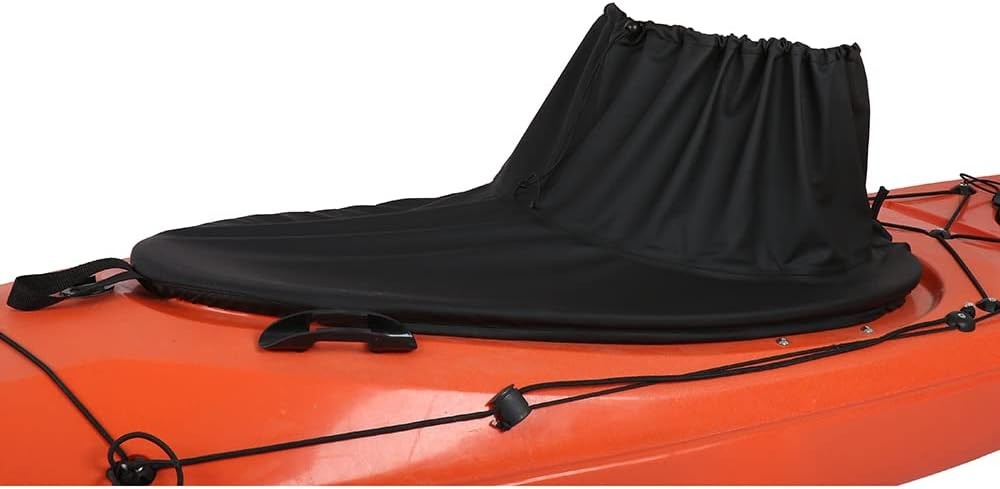 Kayak Spray Skirts Waterproof Nylon Skirt Adjustable, Black