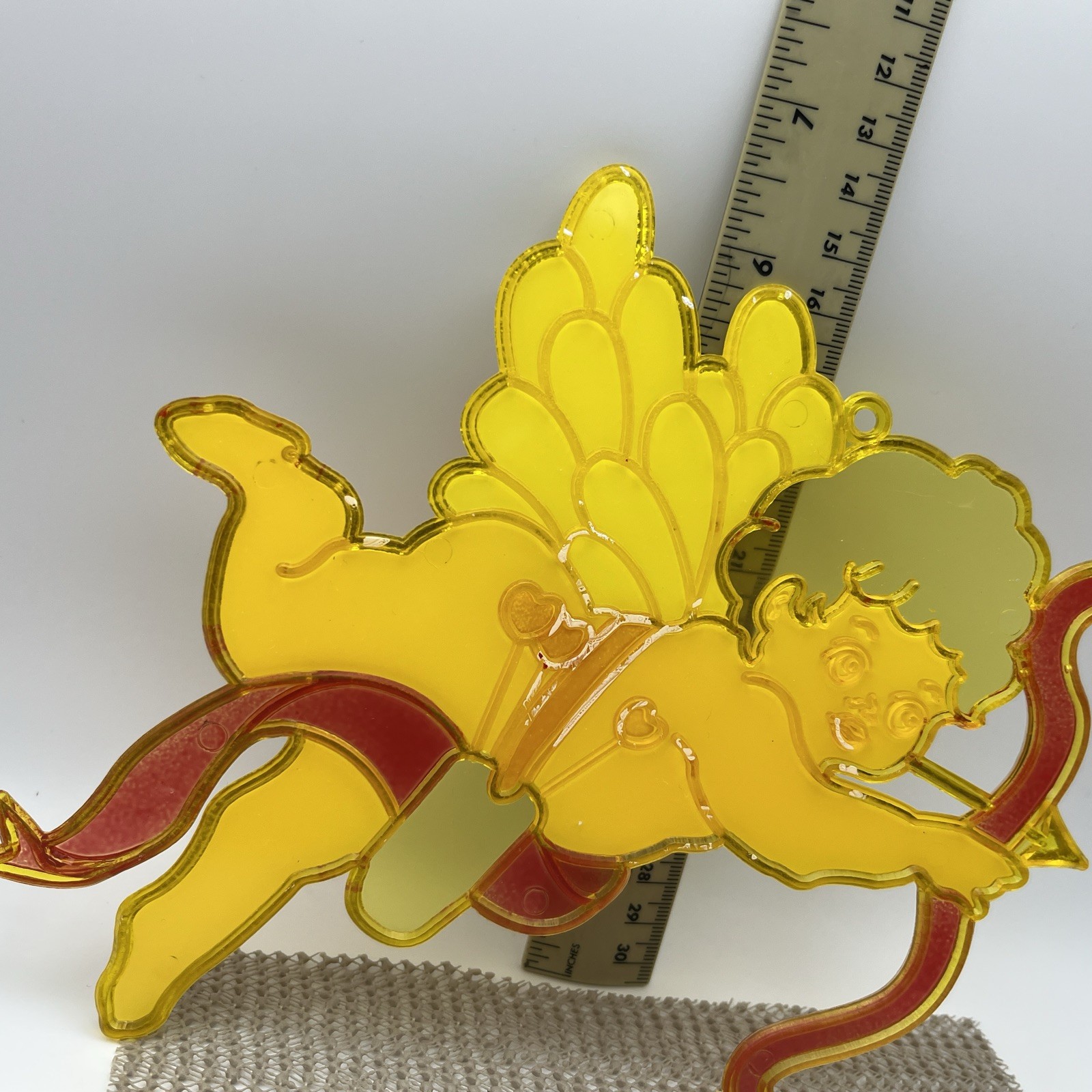 Vintage Valentine Cupid Plastic Stained Window Sun Catcher