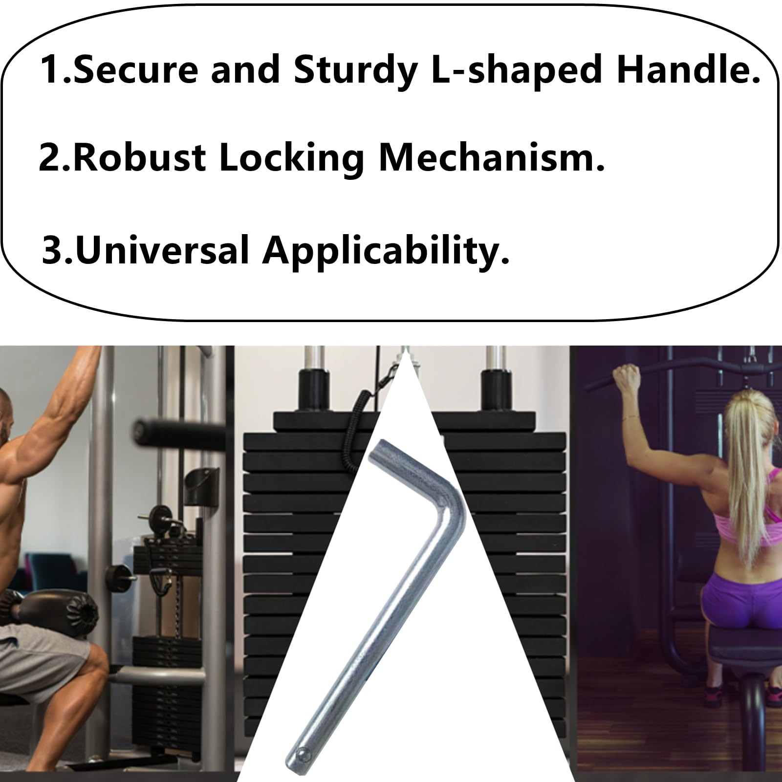 2 Pack Weight Stack Pin Gym Weight Machine Loading Pin Replacement Handle