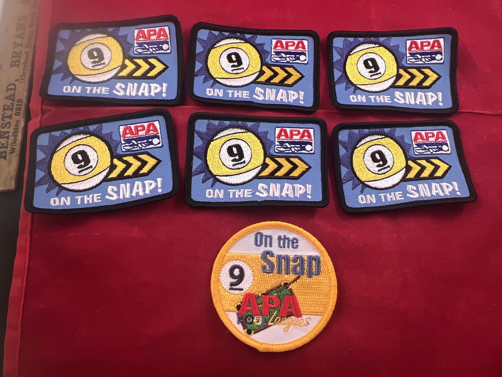 APA American Poolplayers League Patches On the Snap - 9 ball billiards Lot Of 7