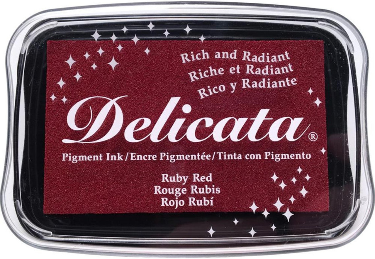 Tsukineko Delicata Pigment Ink Pad - Ruby Red 3.75" X 2.6"