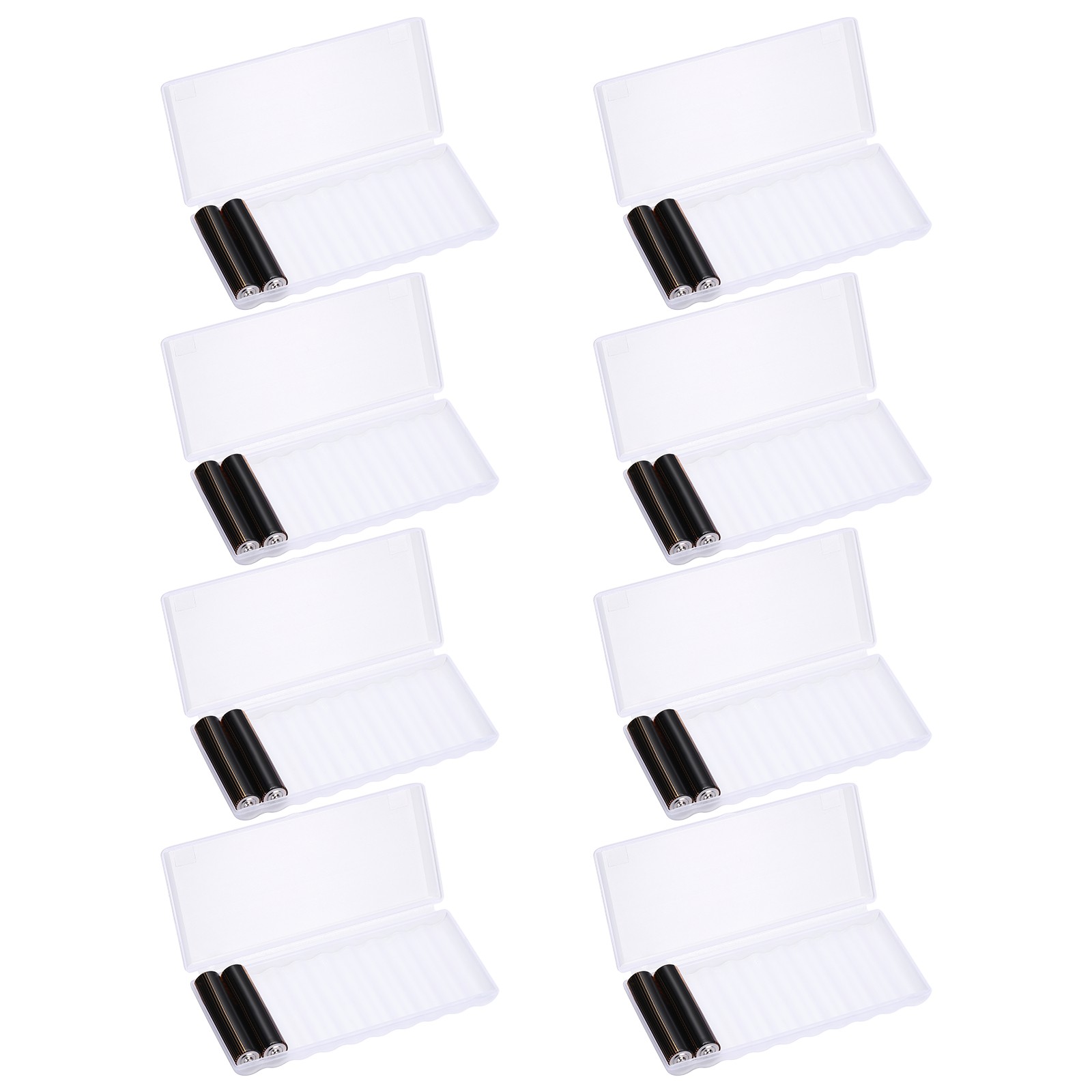 Battery Organizer Storage Box, 10 x AAA Batteries Clear Storage Case Holder 8Pcs