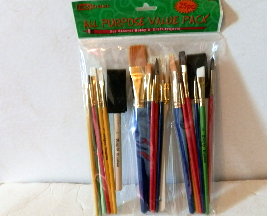 Simply Brushes 25pc All Purpose Hobby & Craft Paint Brush Value Pack