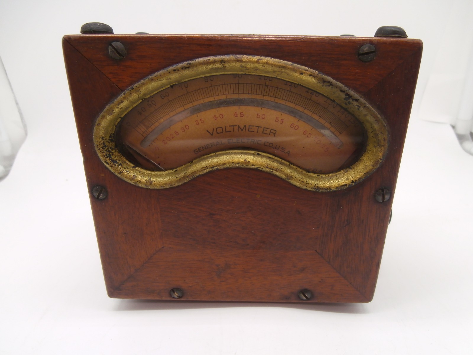 Vintage General Electric Voltmeter in Antique Wooden Case