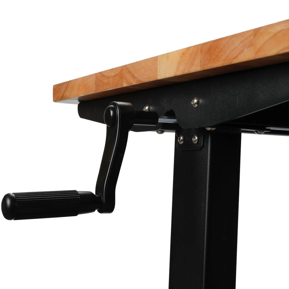 WorkPro 48-Inch Rolling Adjustable Workbench, Heavy-Duty Steel Frame, Rubber Woo