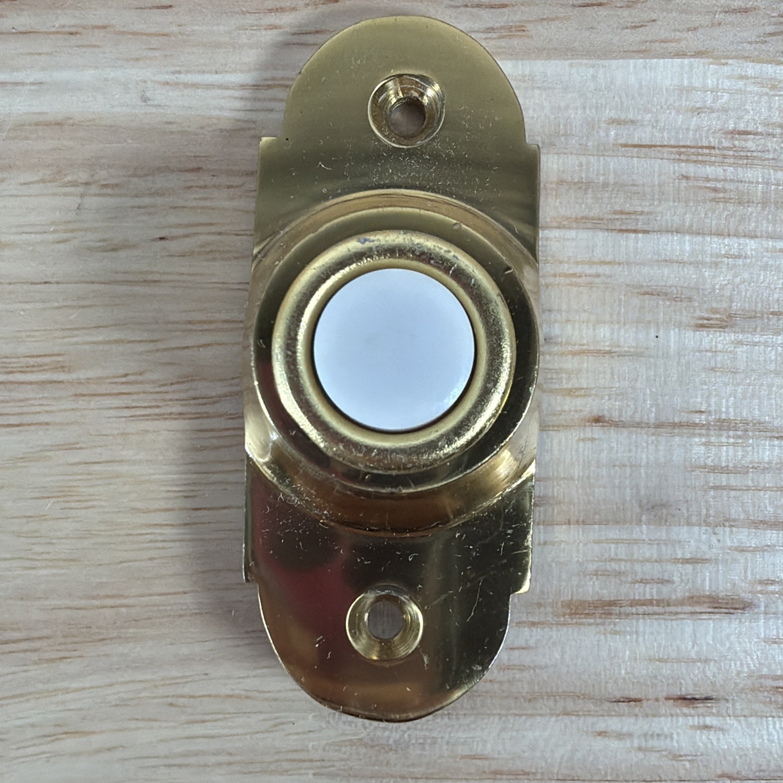 Solid Brass Art Deco Doorbell Push Button - Vintage Stylish Home Accent