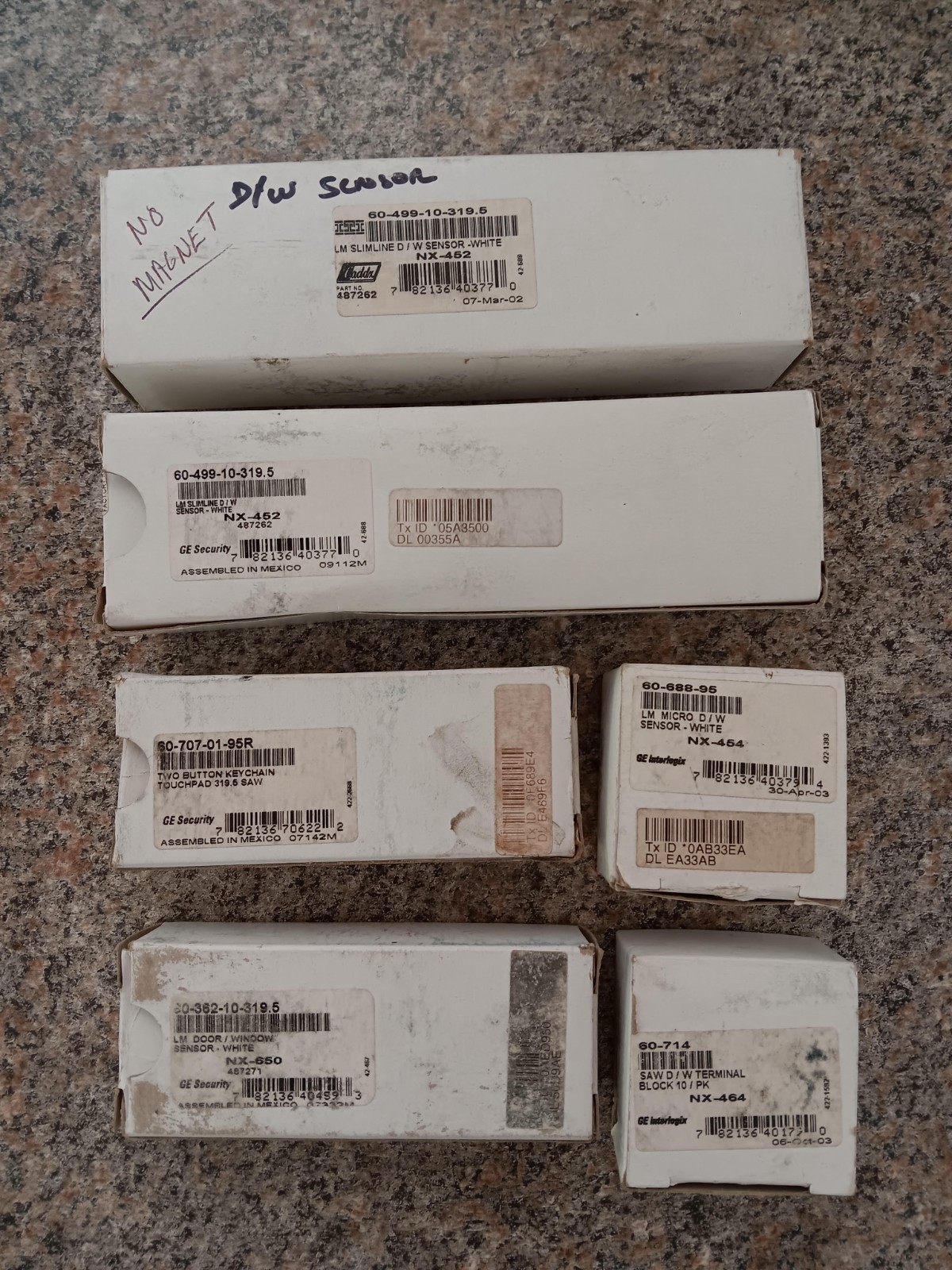 GE Security/Interlogix  60-707-01-95r, NX-452, NX-650, NX-454, NX-464 sensors