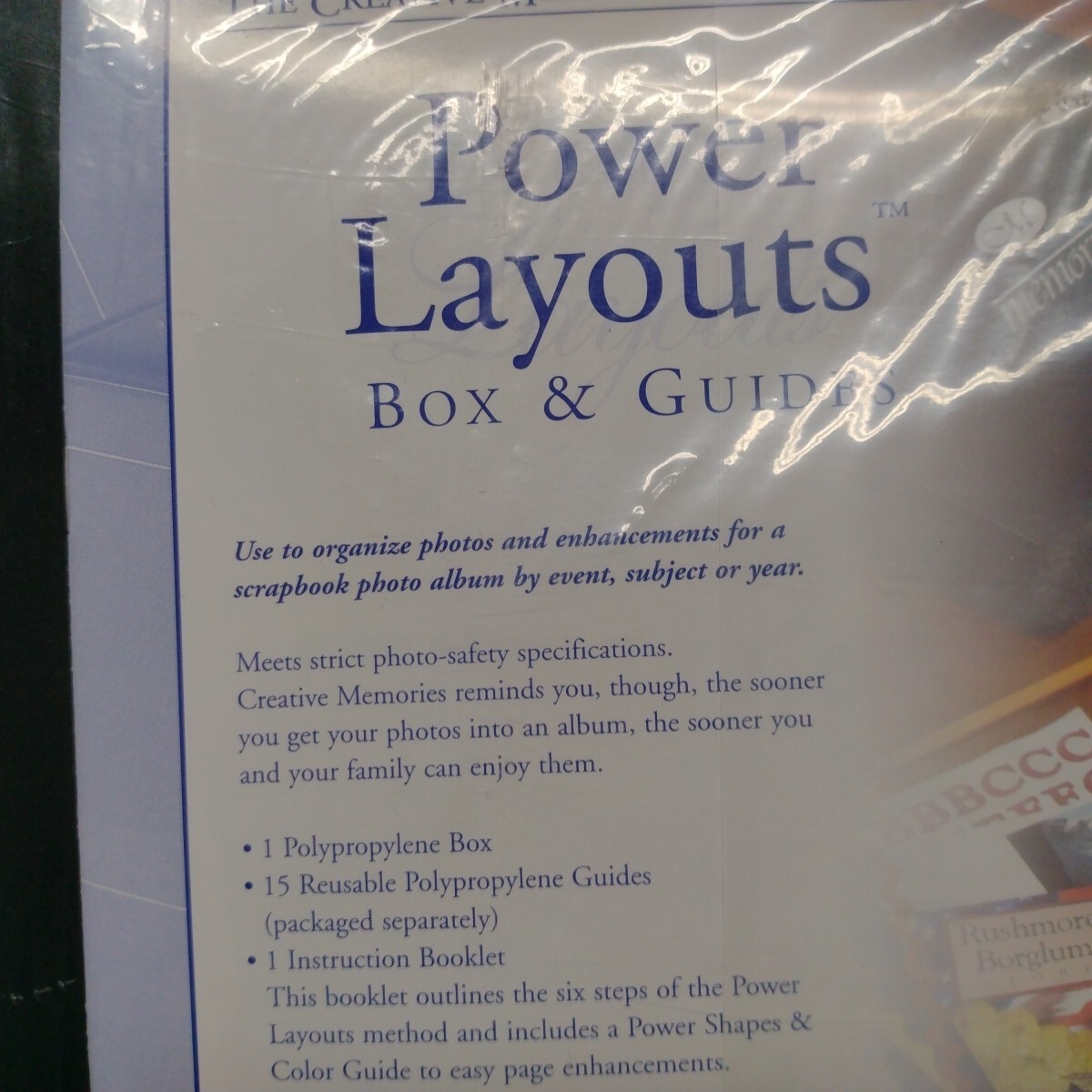 Creative Memories Power Layout Polypropylene Box and 15 Guides