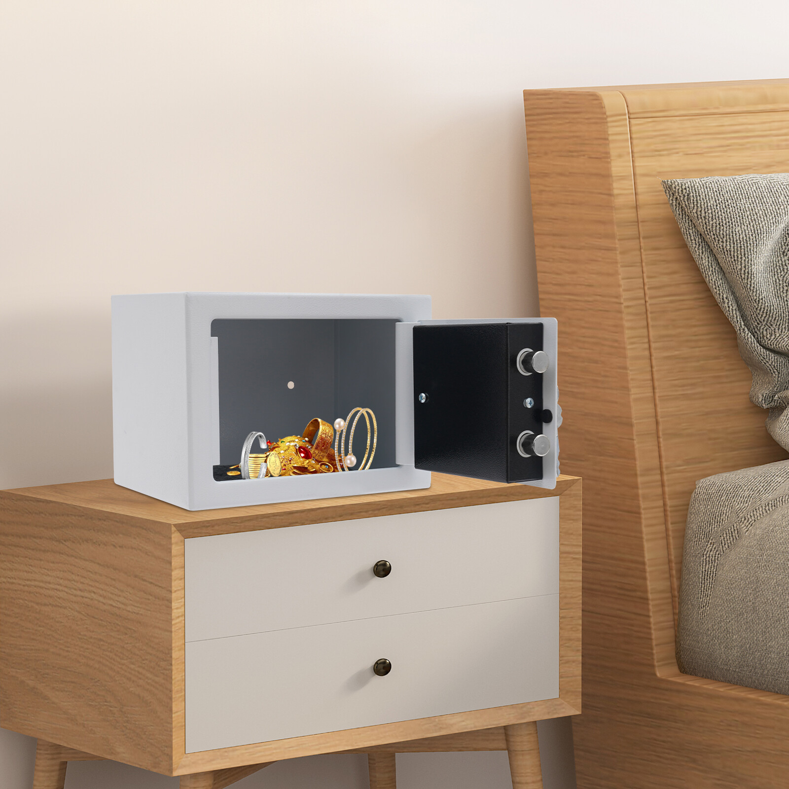 Small Safe Box with Drop Slot, Safe Box for Money, Cash Safe Box for Cabinets