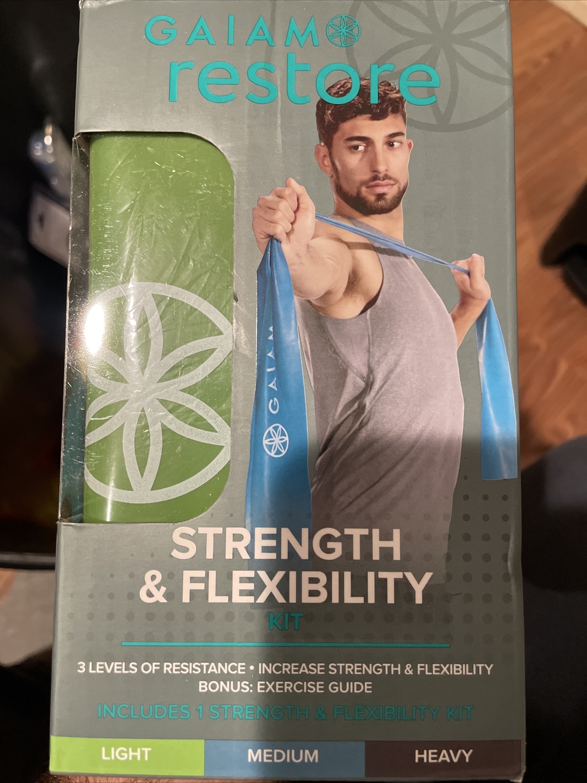 NEW Gaiam Restore Strength And Flexibility Resistance Band Kit Set - 3 Levels