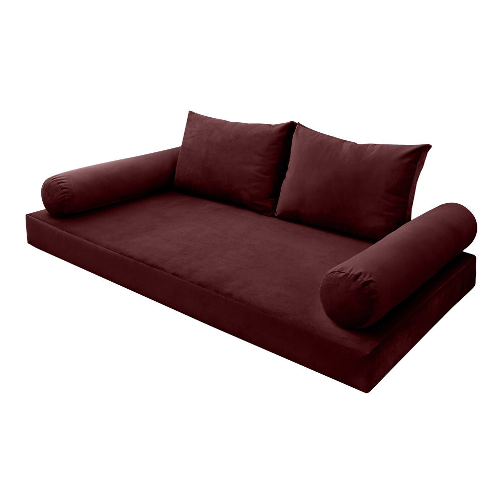 V1 Velvet Indoor Daybed Mattress Pillow Cover Complete Set Knife Edge Twin AD368