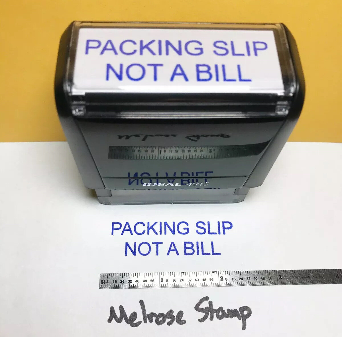 Packing Slip Not A Bill Rubber Stamp Blue Ink Self Inking Ideal 4913