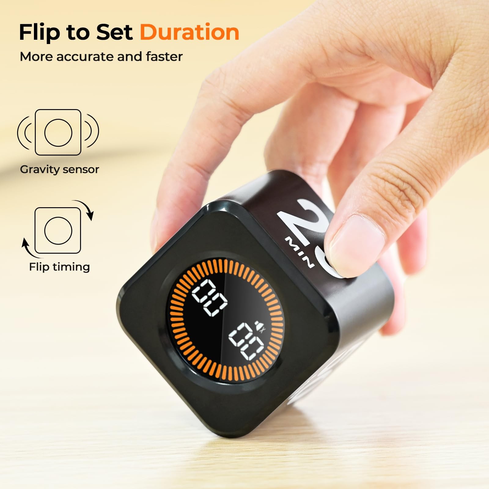 Pomodoro Timer Cube, Cool Stuff Gadgets, Visual Timer with Gravity, Countdown...
