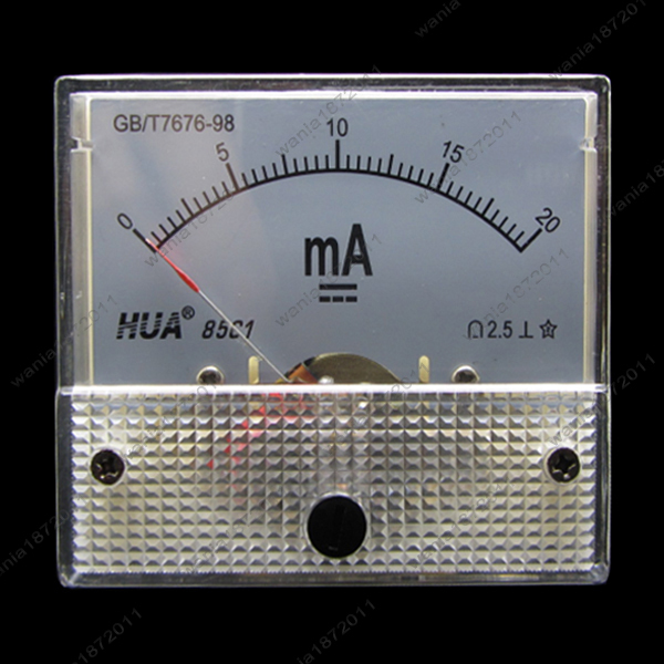 DC 20mA Analog Ammeter Panel Pointer AMP Current Meter Gauge 85C1 0-20mA DC