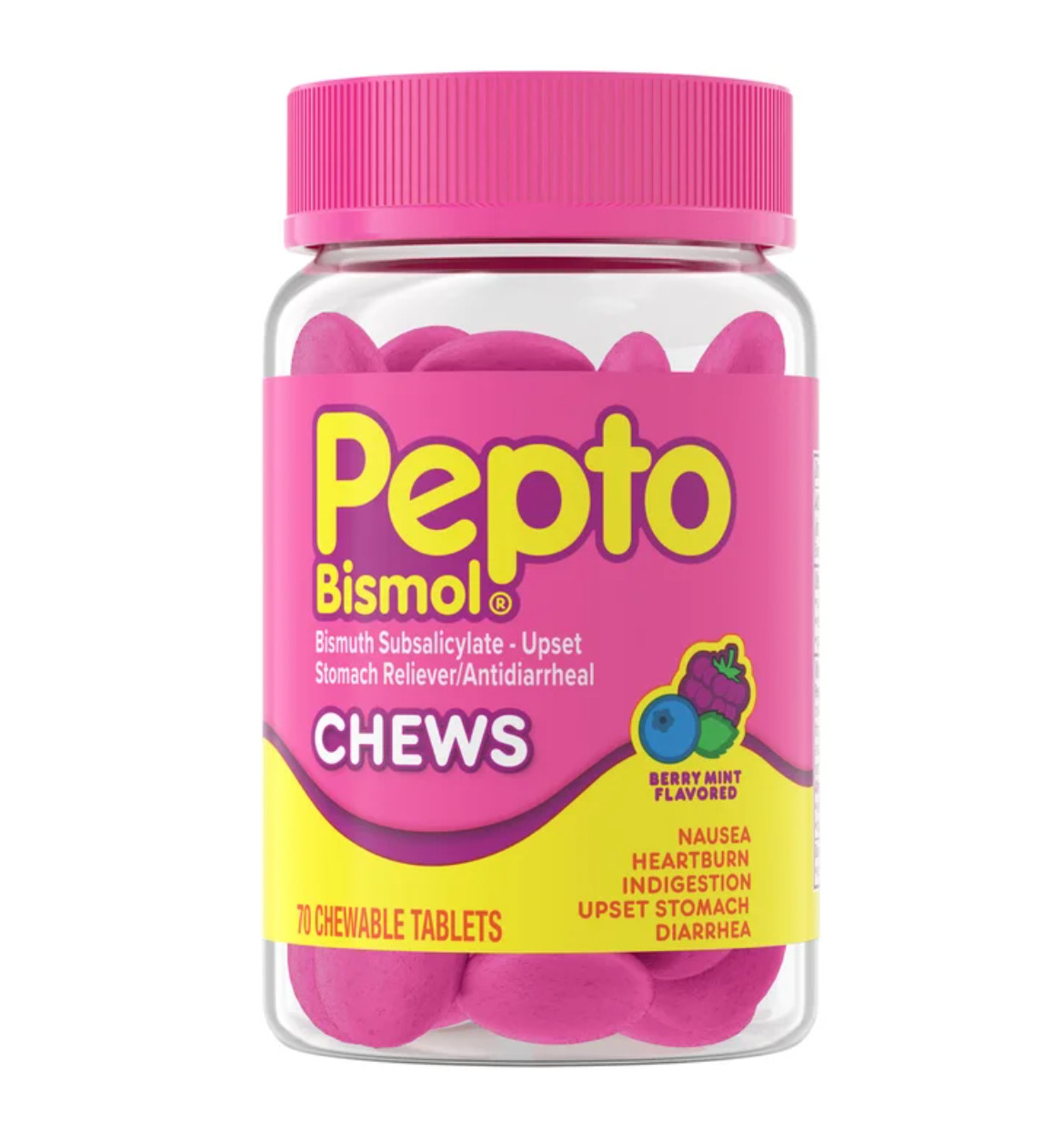 Pepto Bismol Chewable 70ct Berry Mint Stomach Relief
