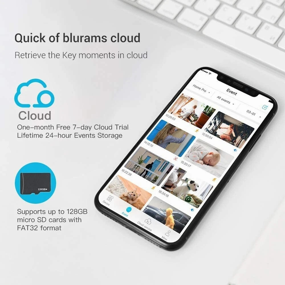 Blurams 2K Home Security Security Camera Works with Alexa & Google Assistant