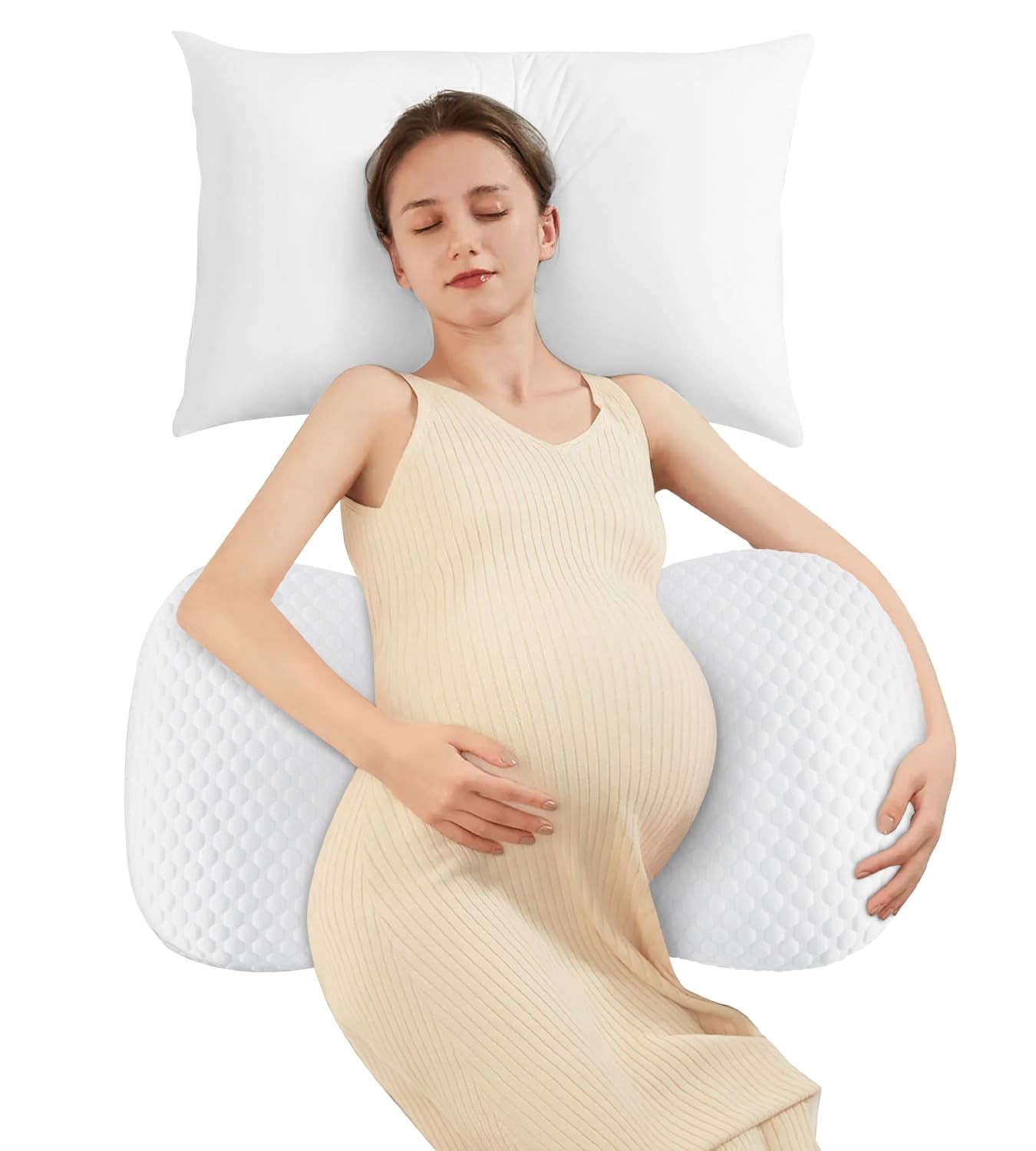 Pregnancy Pillow Cooling for Sleeping, Detachable and Regular, All White
