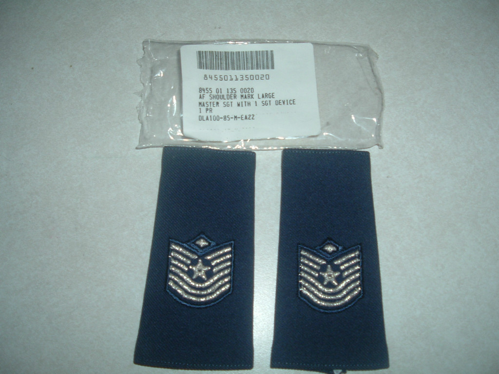 PATCH MILITARY SHOULDER BOARDS US AIR FORCE MASTER SERGEANT WITH 1 SGT DEVICE