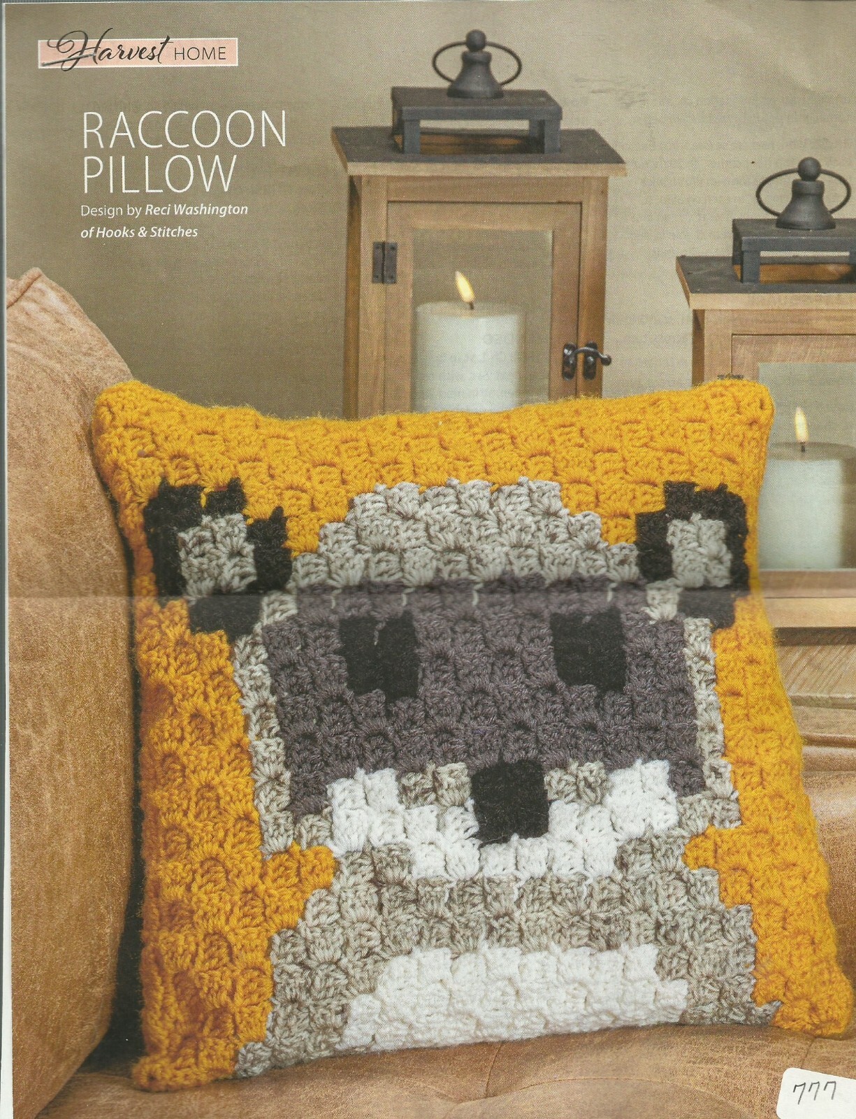 C0472  RACCOON PILLOW CROCHET PATTERN