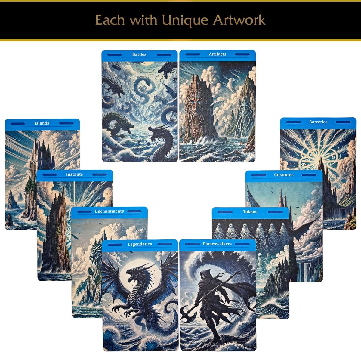 MTG Card Dividers - 77 Plastic Magic for Deck & Storage Box Clear
