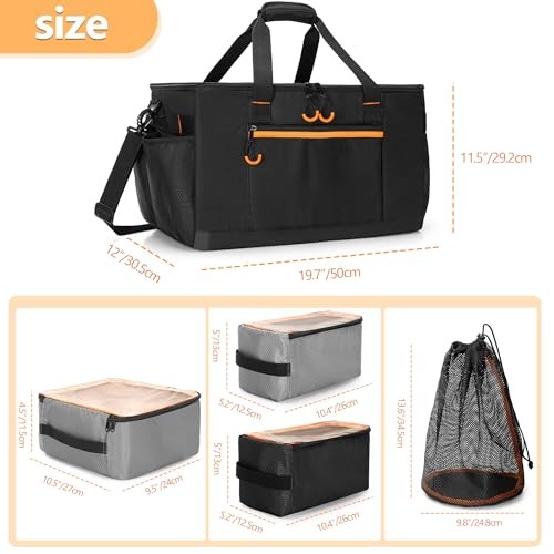 Camping Gear Organizer, 3 Pcs Camping Packing Cubes and 1 Pcs Mesh Pocket with
