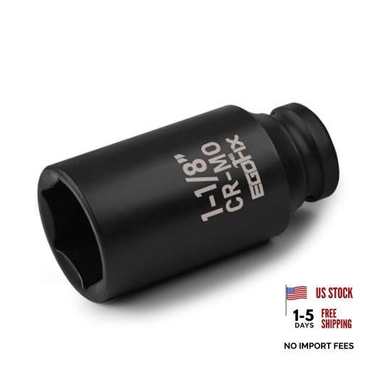 1 1/8 Inch Socket 1/2" Drive Deep Impact SAE Socket, Heat 1-1/8 in. 1/2" Deep