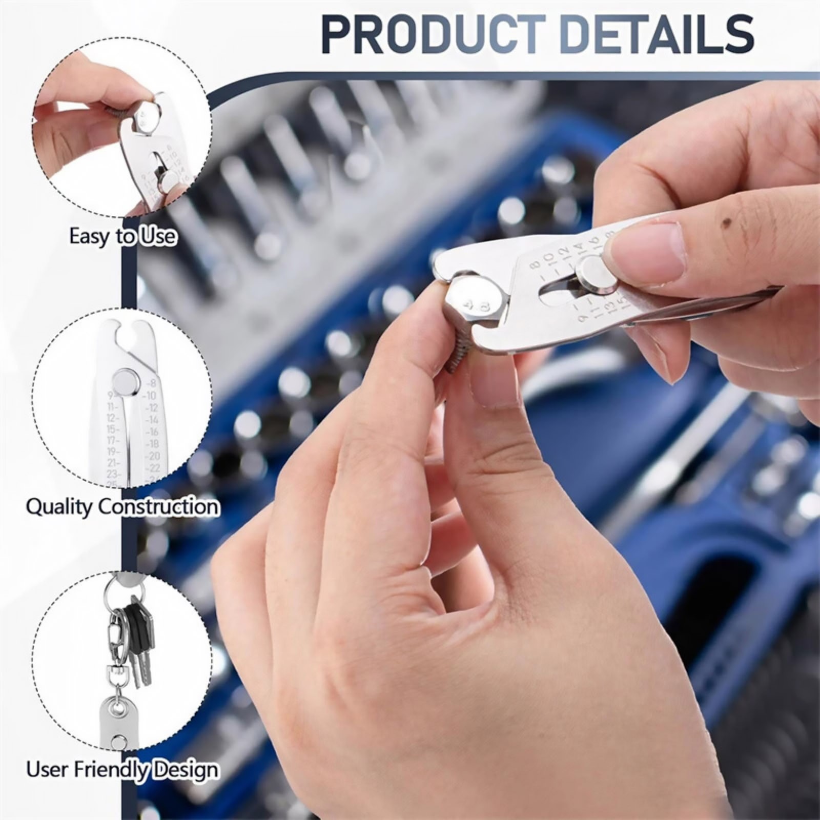 2× Thread Size Verification Tool Set - Portable Bolt and Nut Identifier Gauge