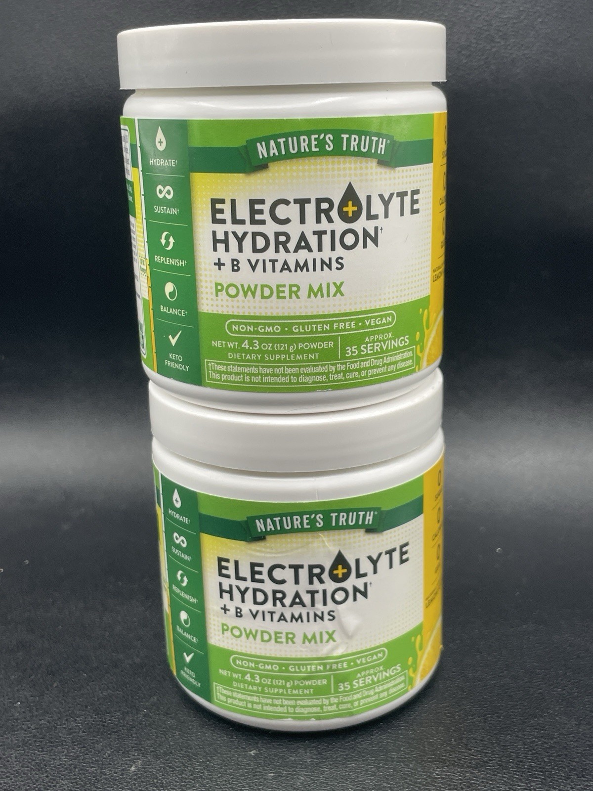 (2) Nature's Truth Electrolyte Hydration +B Vitamins Powder Mix Lemon - Exp 8/26
