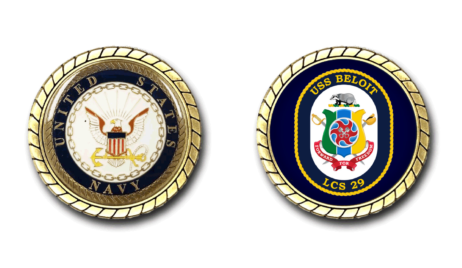 USS Beloit LCS-29 Crest Challenge Coin