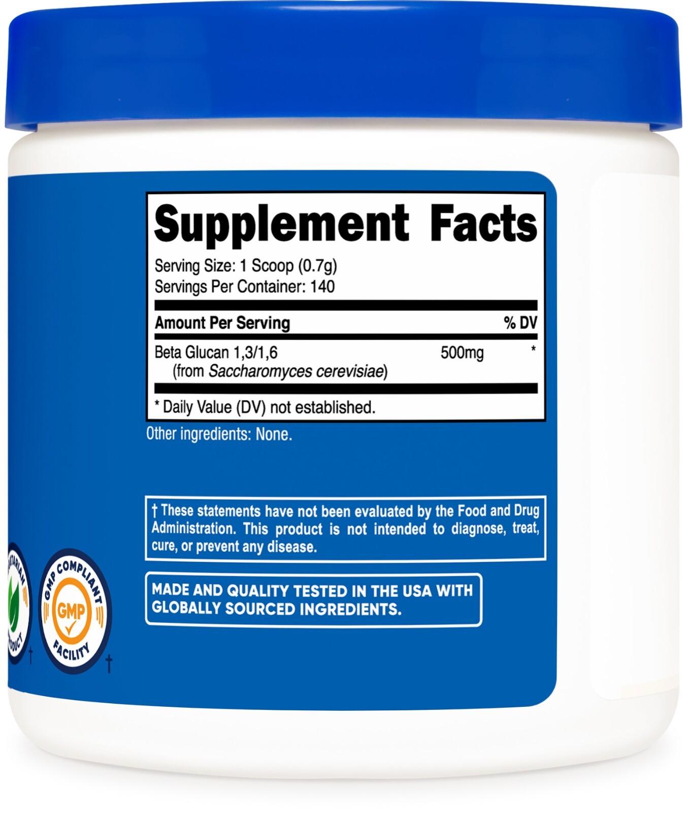 Nutricost Beta Glucan Powder 100 Grams (140 Servings)