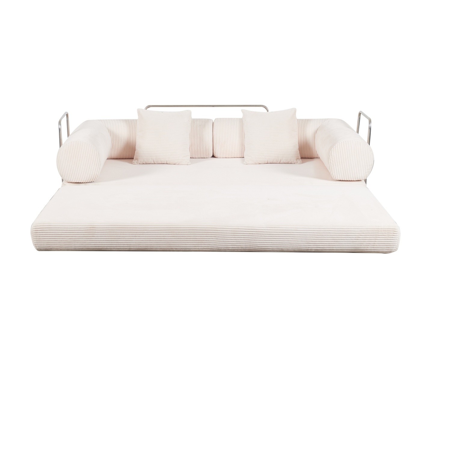 Folding Sleeper Sofa Bed Floor Compression Sofa w/ Metal Frame for Small Space