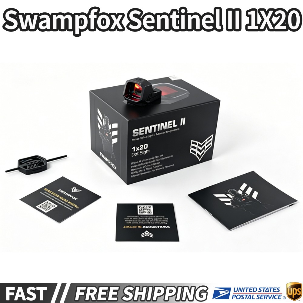 Swampfox Sentinel II 1X20 Red Dot sight 3MOA Optic Sight Micro Reflex RMSc New