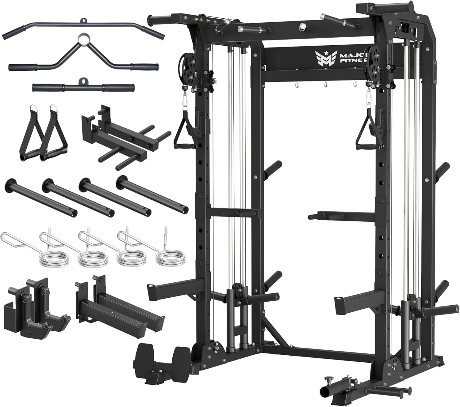 F22 Power Rack 1600Lbs - All-In-One Squat Rack with Dual Pulley System