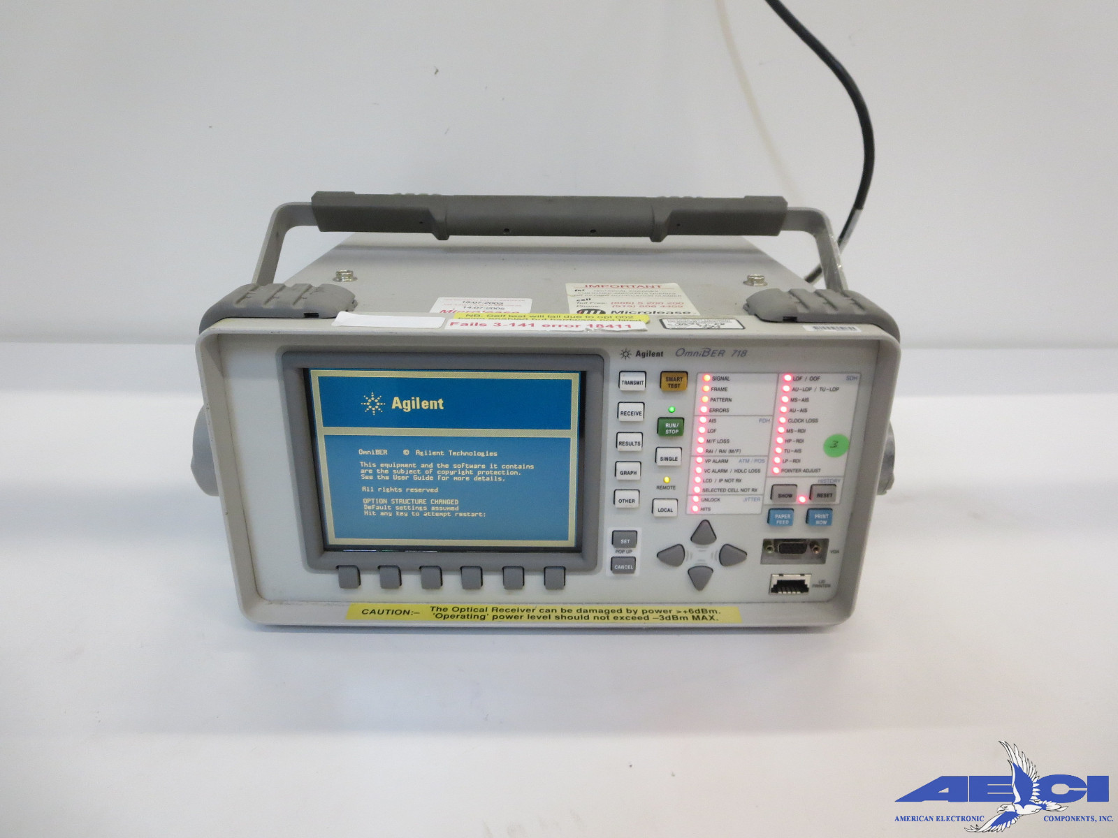 AGILENT 37718B OMNIBER 718B COMMUNICATIONS PERFORMANCE ANALYZER W/ OPTIONS