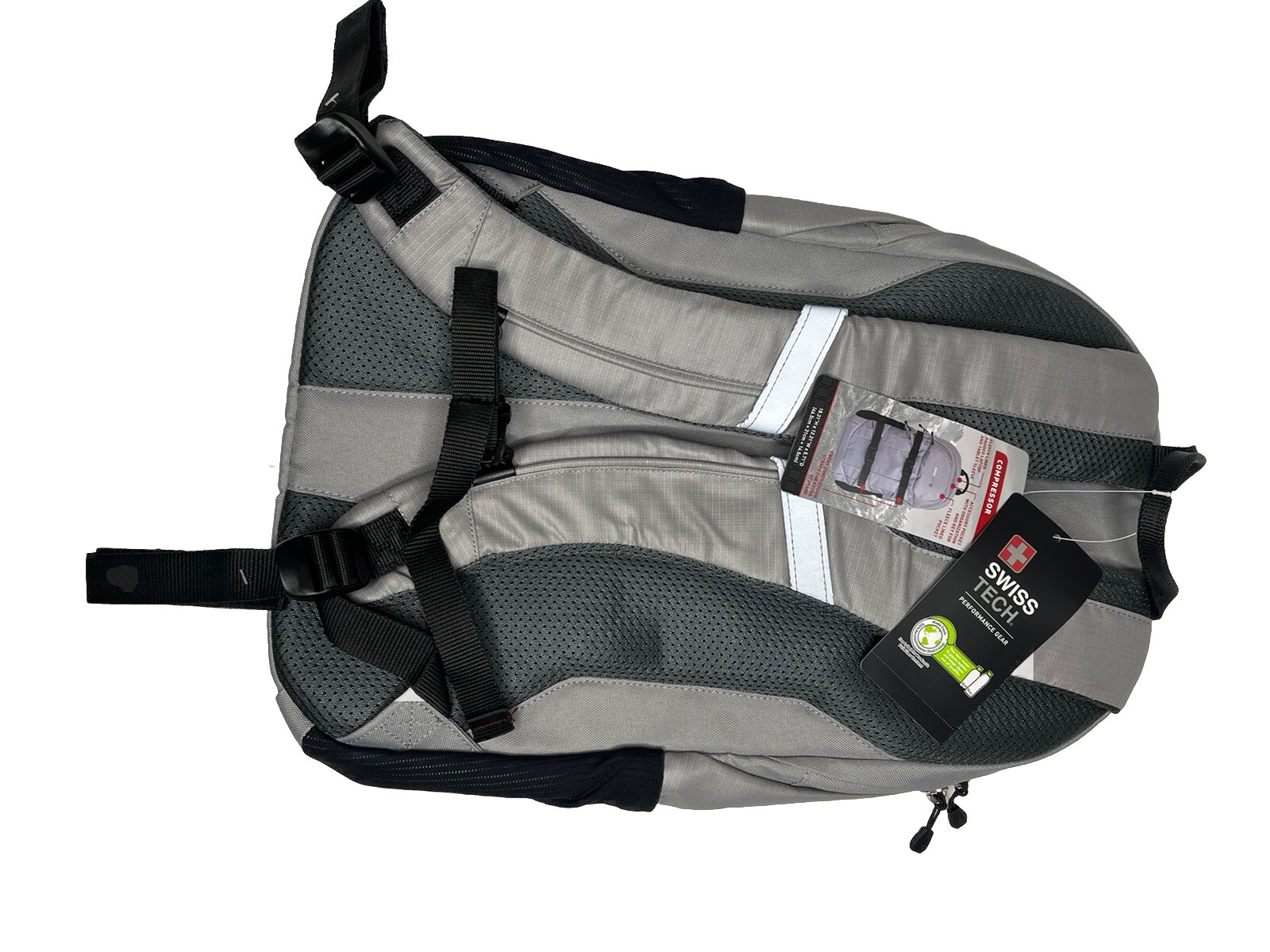 Swiss Tech Unixes 20 Liters Compressor Backpack For School Or Work Grey New